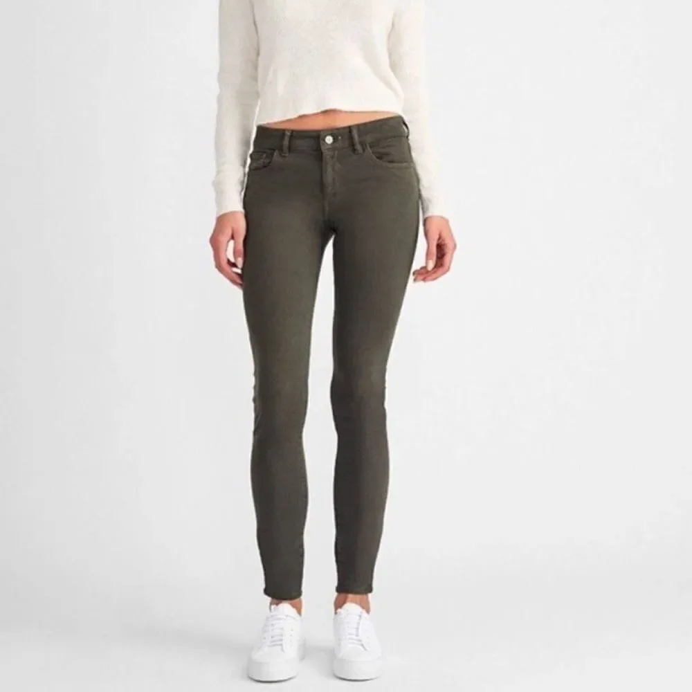 DL1961 Florence Intasculpt Skinny Zip Ankle Mid-Rise‎ Jeans Green 24